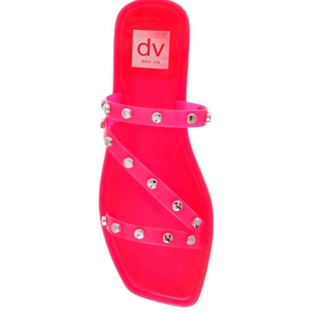 Dolce Vita Jelly Sandals Womens Size 6 Neon Pink‎ Slip On Shoes NEW